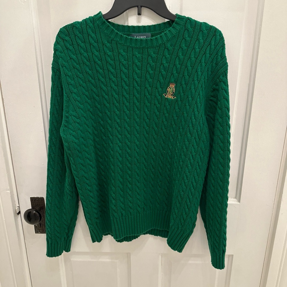 Ralph Lauren Green Cable Knit Sweater